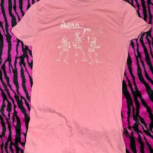 |SOLD!|Pink Aero Tee with Skeleton Design